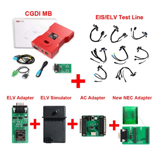  CGDI MB Full Version with ELV Simulator + ELV Repair Adapter + EIS/ELV Test Line + AC Adapter