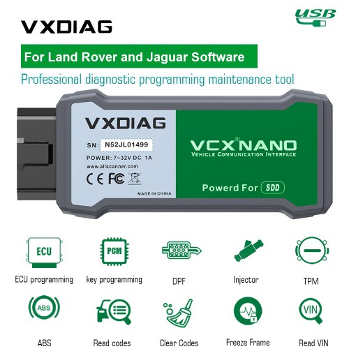V164 VXDIAG VCX NANO for Land Rover and Jaguar Software V160 Support Offline Programming