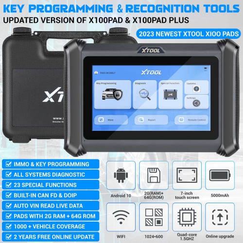 2024 Newest XTOOL X100 PAD S Full System Diagnosis 23+ Service Functions Upgraded Version of X100PAD PLUS