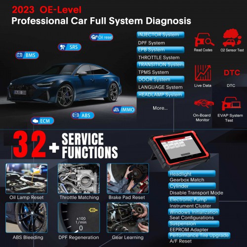 Launch X431 PRO ELITE Auto Full System Car Diagnostic Tools CAN FD Active Tester OBD2 Scanner EU & UK Version