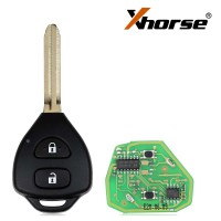 XHORSE XKTO05EN Toyota Style Wired Universal  Remote Key Flat 2 Buttons for VVDI VVDI2 Key Tool 5pcs/lot