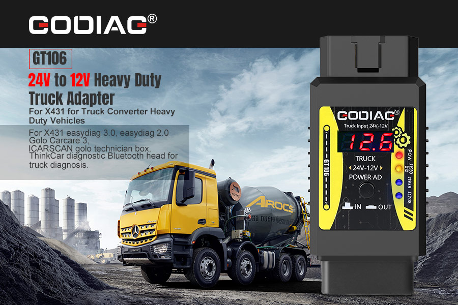 Godiag GT106 24V to 12V Adapter For Heavy Duty Vehicles Diagnosis