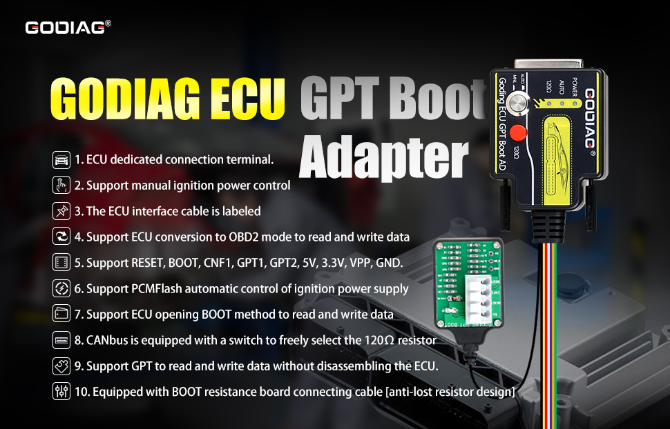 GODIAG ECU GPT Boot AD ECU Connector  8