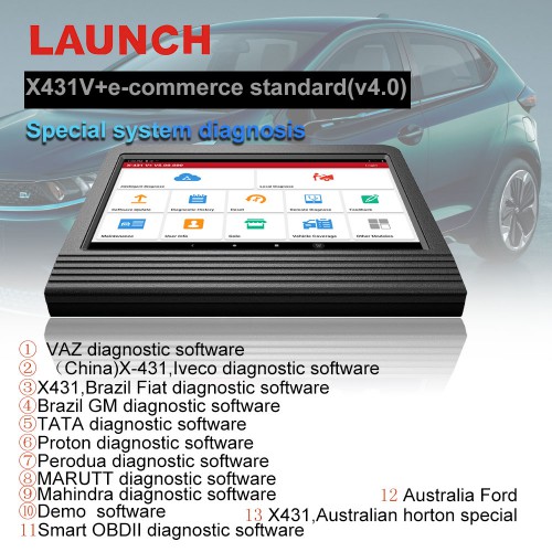 [2 Years Free Update]  Launch X431 V+ X431 V Plus 10.1inch Tablet V5.0 Global Version Full Systems Diagnostic Scan with 31+ Service