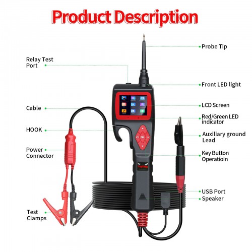 JDIAG P200 SMART HOOK Powerful Probe Can Test All 9V-30V Electronic Systems