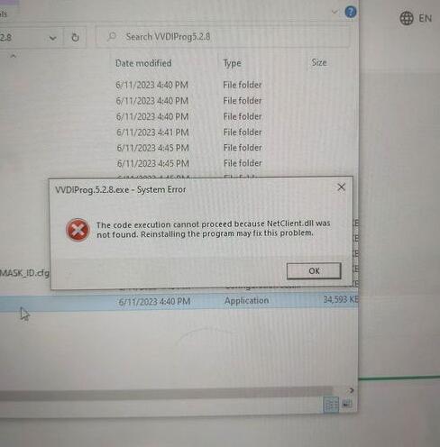 VVDI Prog NetClient.dll Was Not Found Solution