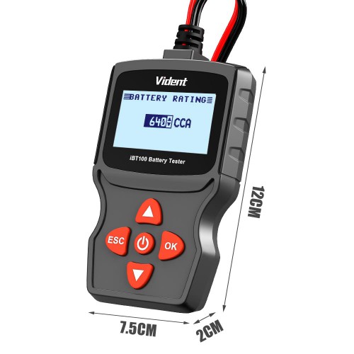 [UK/EU SHIP] Vident iBT100 12V Battery Analyzer for Flooded, AGM,GEL 100-1100CCA Automotive Tester Diagnostic Tool