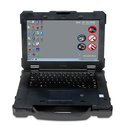 DoIP MB SD Connect Compact 4 Plus Scanner with V2021.03 Software HDD Pre-install in Second Hand Dell 7414 Laptop
