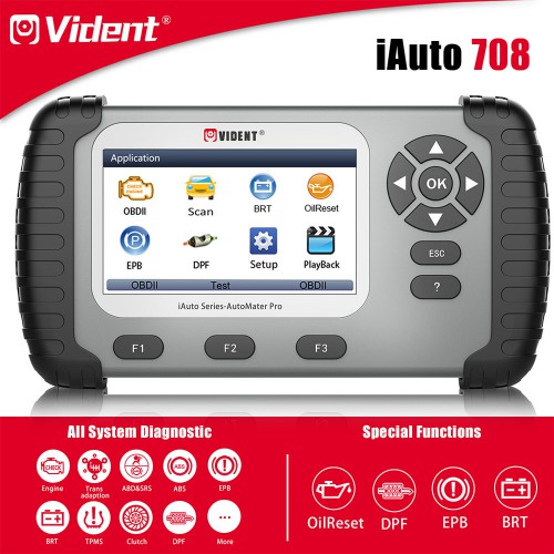 [EU SHIP] VIDENT iAuto708 Full System All Make Scan Tool OBDII Scanner Diagnostic Tool  Supports More than 75 American, Asian and European vehicles