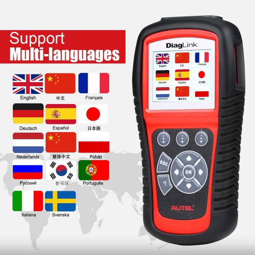 AUTEL Diaglink OBD2 Scanner All System Car Diagnostic Tool Support OBD II/EOBD and CAN  DIY Version of MD802