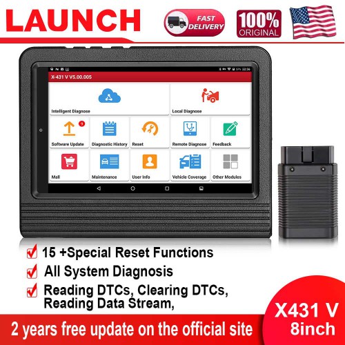 [UK SHIP] Launch X431 V 8inch Lenovo Tablet Wifi/Bluetooth Full System Diagnostic Tool with 1-Year Free Update Online