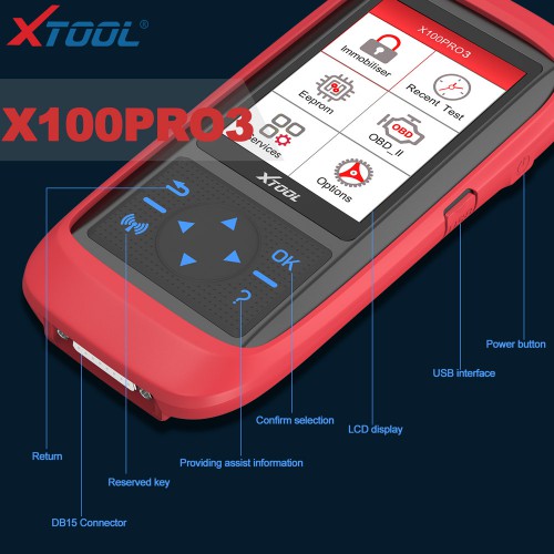 [EU SHIP] XTOOL X100 Pro3 Key Programmer Support ABS Oil Reset TPS EPB SAS Update Version of X100 pro2