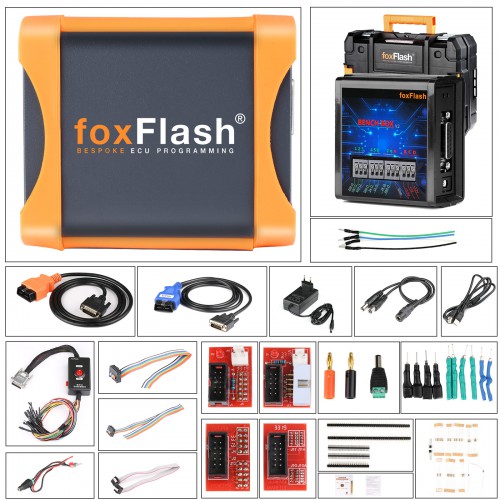 2024 Original FoxFlash Super ECU TCU Chip tuning Tool Support VR Reading and Checksum with Send Free Damos/Adapter/Headlamp