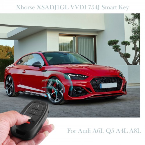 Xhorse XSADJ1GL VVDI 754J Smart Key for Audi A6L Q5 A4L A8L 5pcs/lot