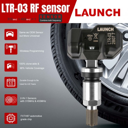 Launch LAUNCH LTR-01 RF Sensor 315MHz & 433MHz Metal/ Rubber