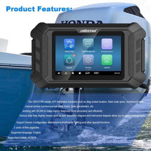OBDSTAR iScan HONDA Marine Diagnostic Tablet Code Reading Code Clearing Data Flow Action Test