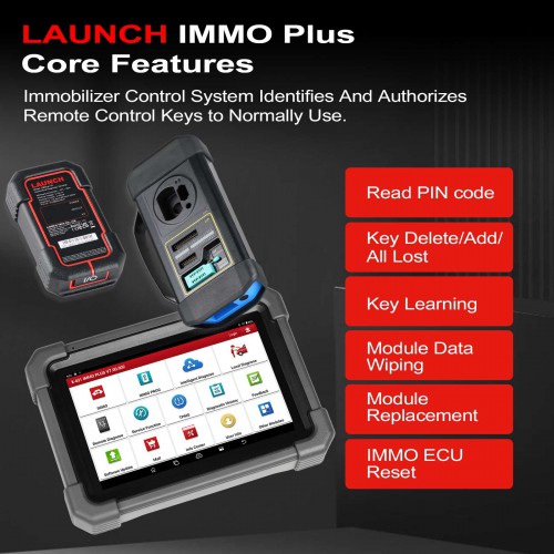 EU/UK Version LAUNCH X431 IMMO PLUS Key Programmer With OE-Level system diagnosis + 39 Reset services