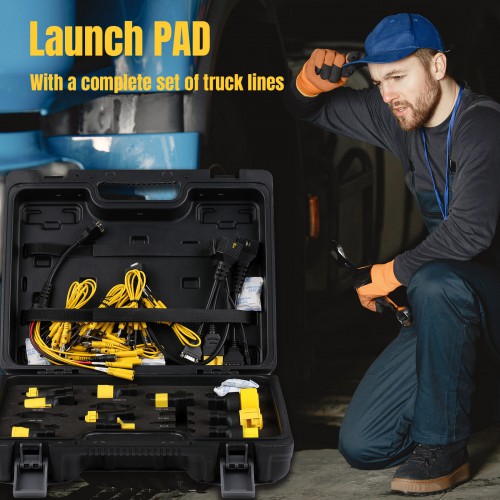 Launch PAD Series with Heavy-duty Truck Authorization & A Complete Set of Truck Lines for Launch X431 Pro5, PAD V and PAD VII