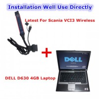 V2.46.1 Scania VCI 3 SDP3 Scanner Wifi Wireless Diagnostic Tool Plus DELL D630 Laptop 4GB Ready to Use