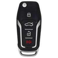  XHORSE XEFO01EN Ford Style Flip 4 Buttons Super Remote Key Built-in Super Chip English Version 5PCS