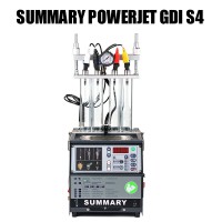 SUMMARY POWERJET GDI S4 Injector Cleaner & Tester Machine Kit Support for 110V Petrol Vehicles Motorcycle 4-Cylinder