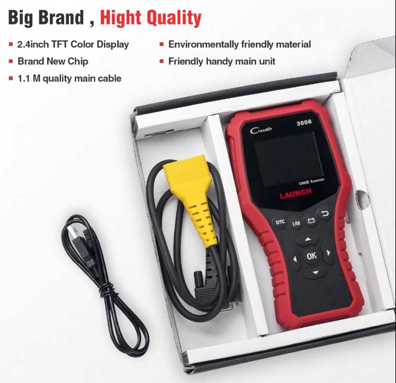 Launch Creader 3008 Code Reader Packing include