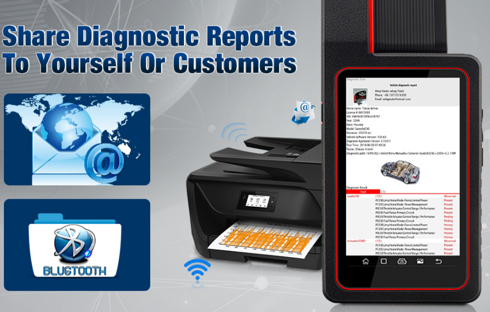 LAUNCH X431 DIAGUN V  SHARING & PRINTING YOUR DIAGNOSTIC REPORT