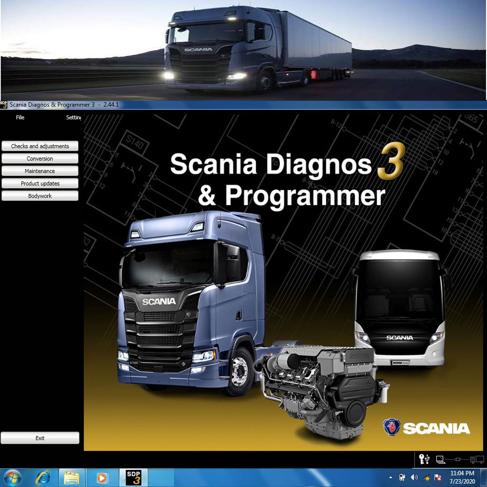 Scania SDP3 V2.44.1 software display