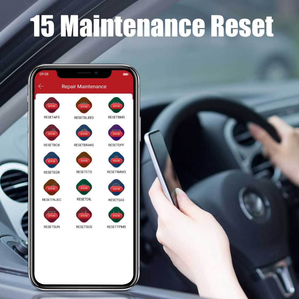 Supports 15 maintenance RESET functions 