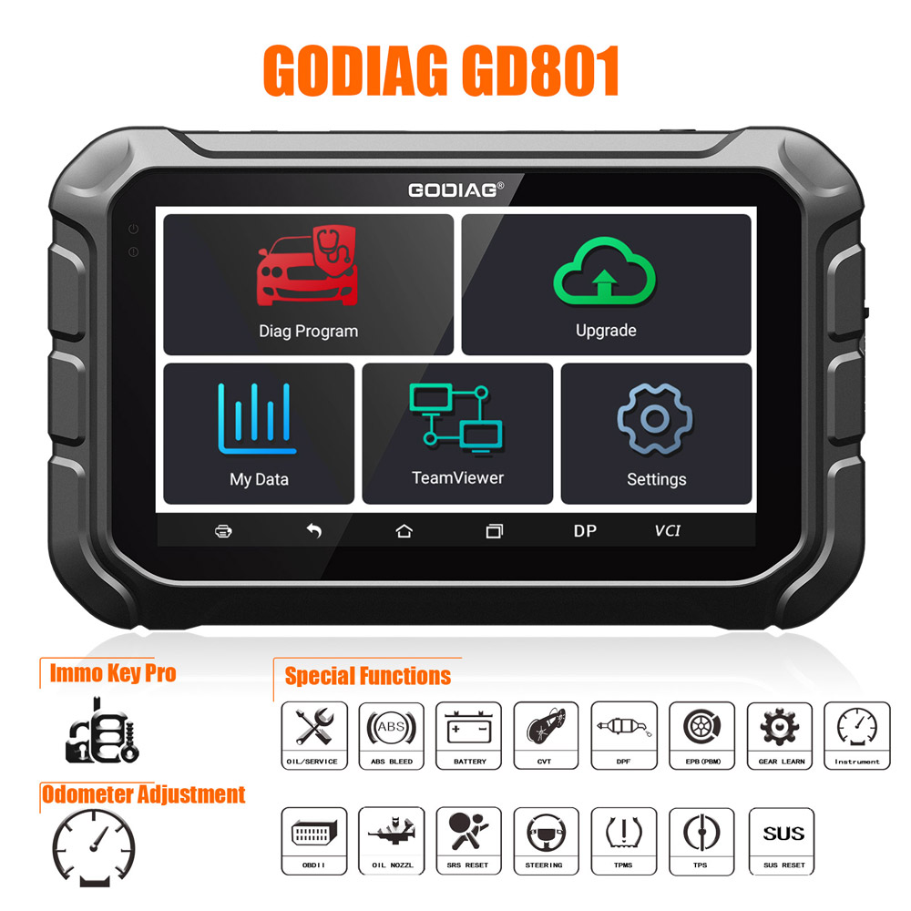 GODIAG GD801 functions display