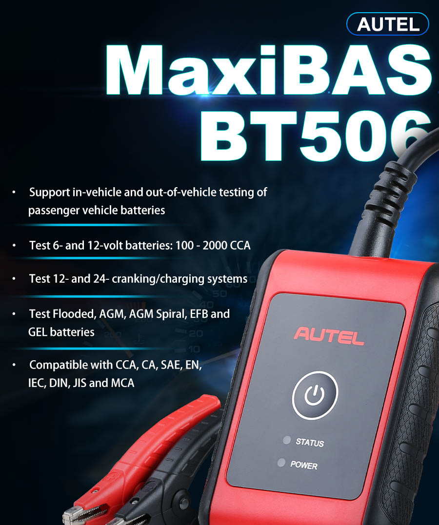 Main Features of AUTEL MaxiBAS BT506