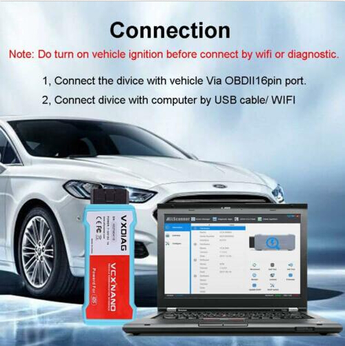 VXDIAG VCX NANO Ford / Mazda Scan Tool WiFi version connection