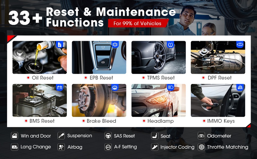 33+ Reset & Maintenance Fucntions for 99% of Vehicles