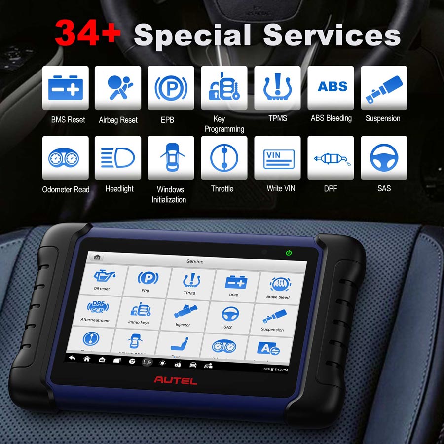 Autel MaxiIM IM508S come with 34 Kinds of Maintenance Services, 