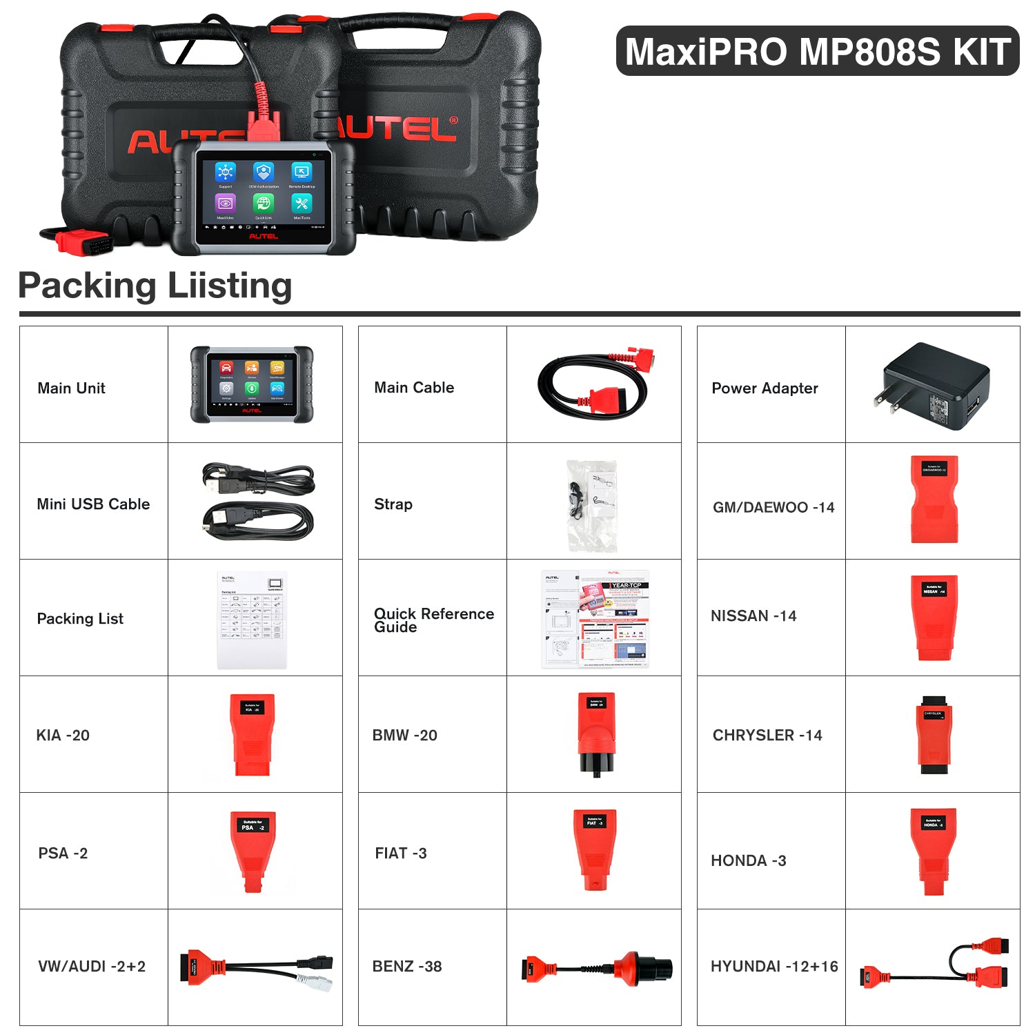 Autel MaxiPRO MP808S package