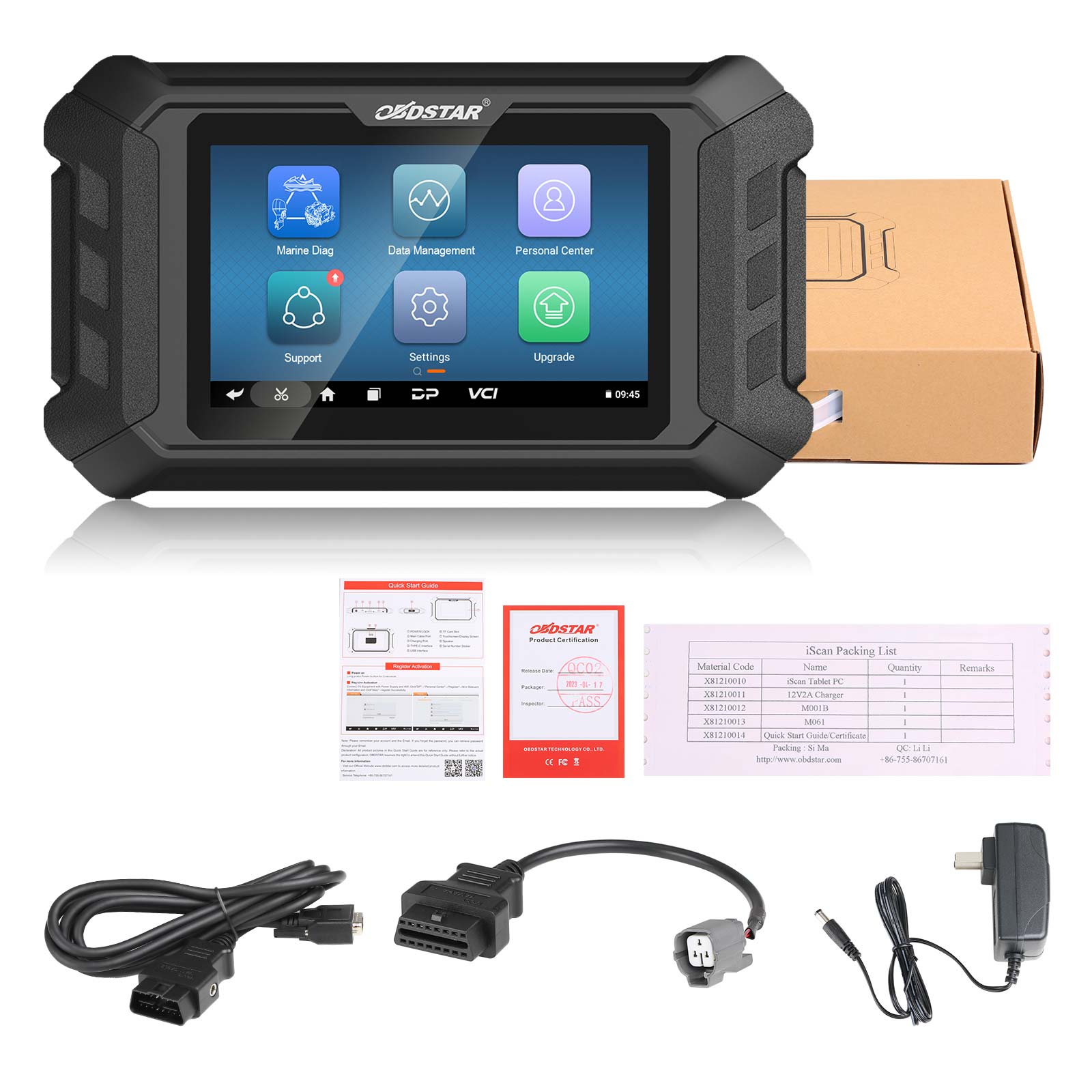 OBDSTAR iScan YAMAHA Marine Diagnostic Tablet package